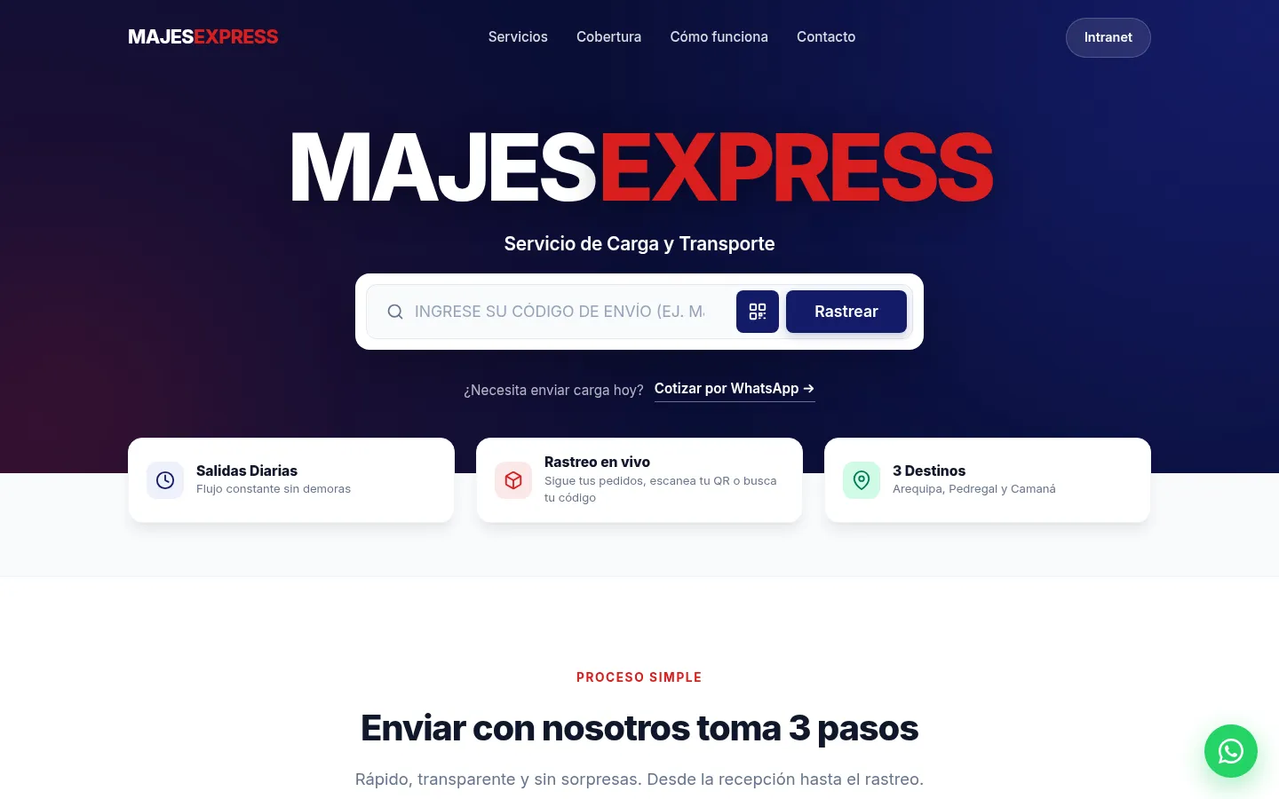 Majes Express — landing preview